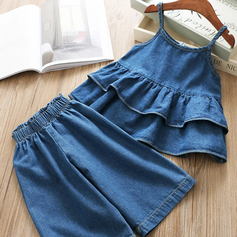 Denim Wide Leg Set