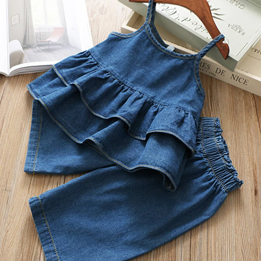 Denim Wide Leg Set