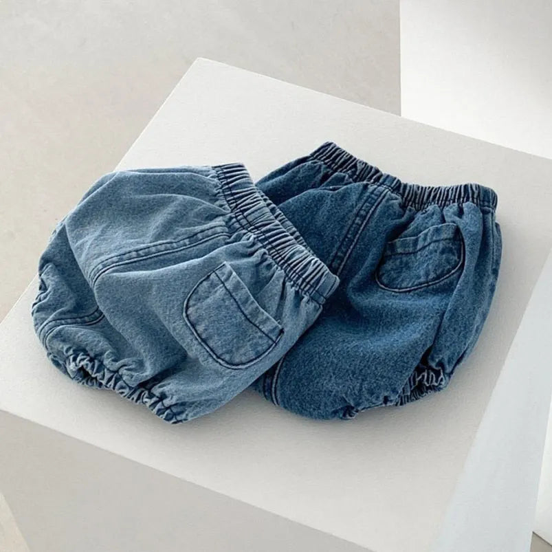 Adorable Baby Boys Shorts Summer Casual Denim Short Pants for Toddler Girls Pockets Design Clothing Children Jeans Pants 0-24M - Little Love Baby Organics