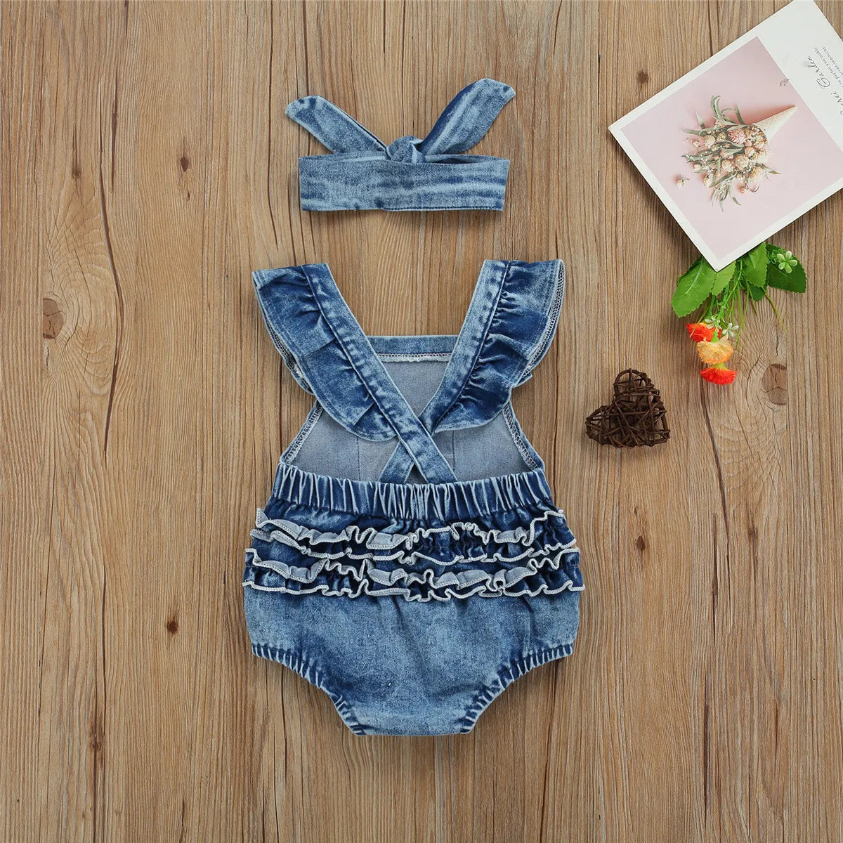 Rainbow Embroidery Romper