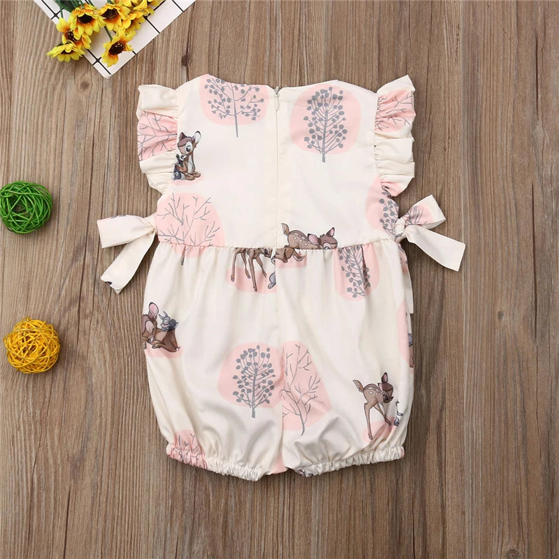 Soft Ruffle Deer Romper