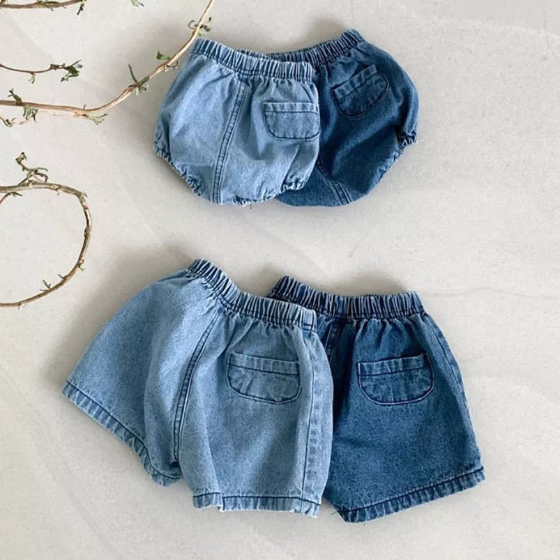 Adorable Baby Boys Shorts Summer Casual Denim Short Pants for Toddler Girls Pockets Design Clothing Children Jeans Pants 0-24M - Little Love Baby Organics