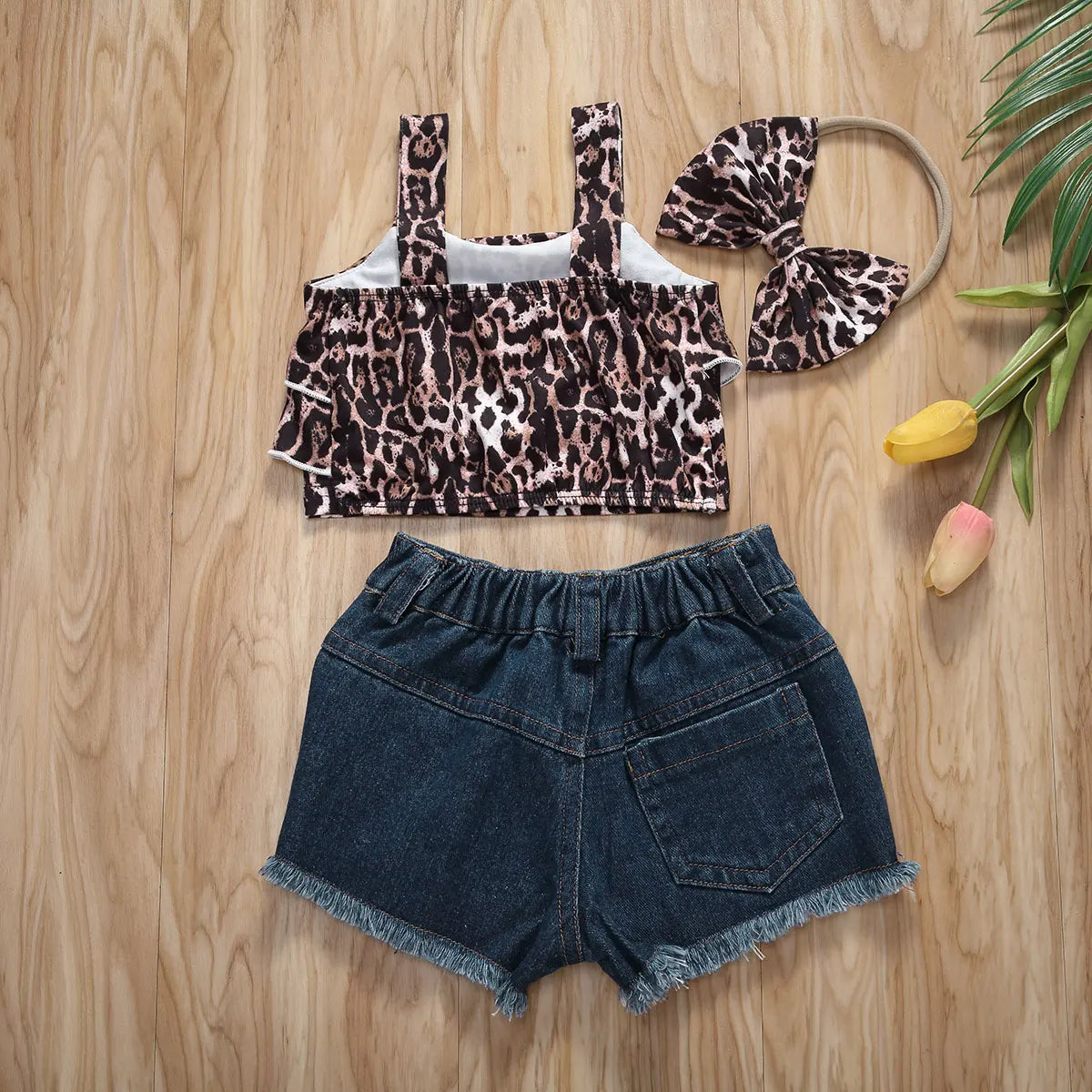 Cheetah Set+ Bow - Little Love Baby Organics