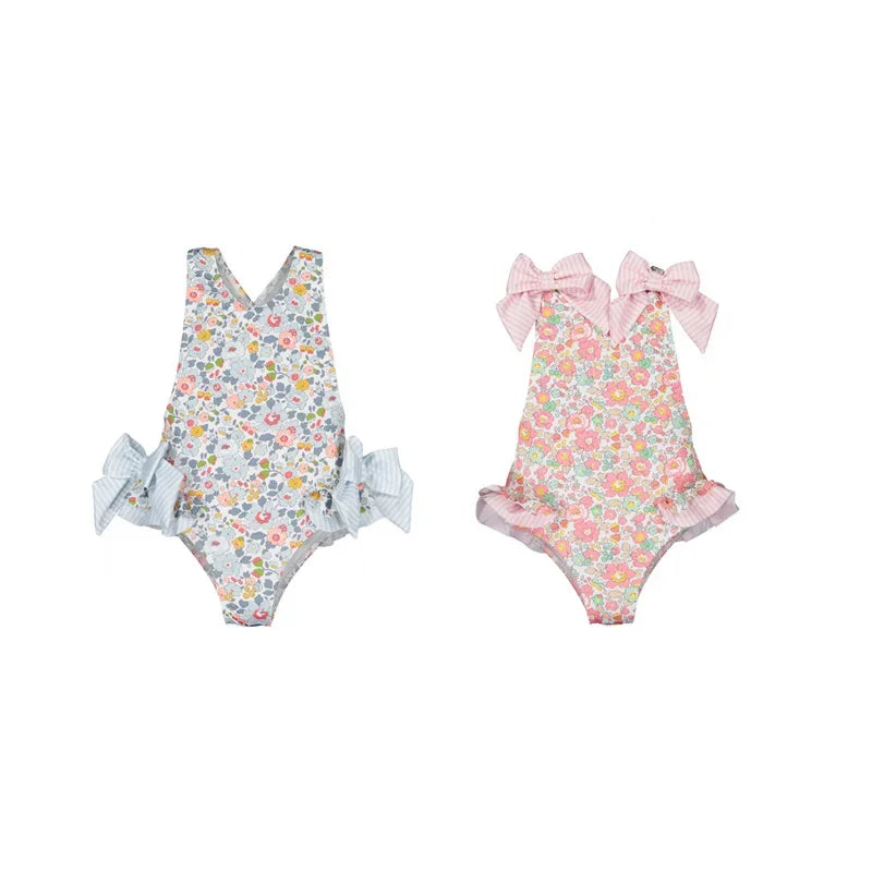 Floral Bow One Piece - Little Love Baby Organics