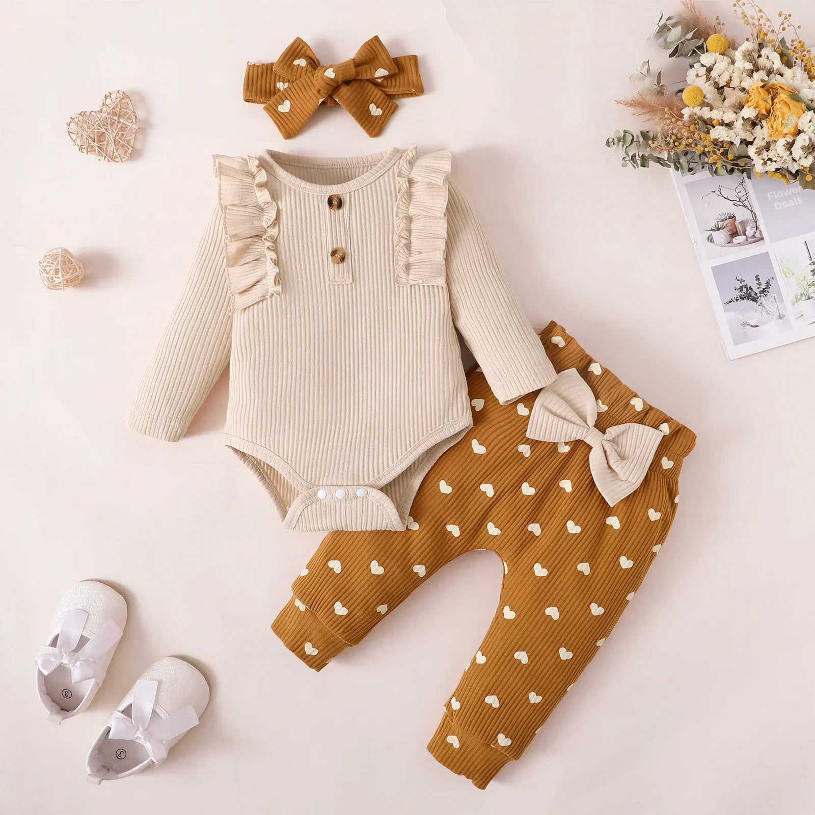 3 Piece Knit Bodysuit - Little Love Baby Organics