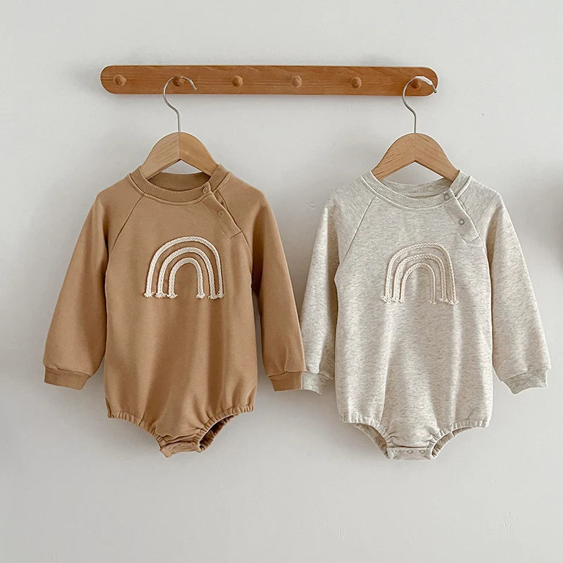 Beige Rainbow Romper - Little Love Baby Organics