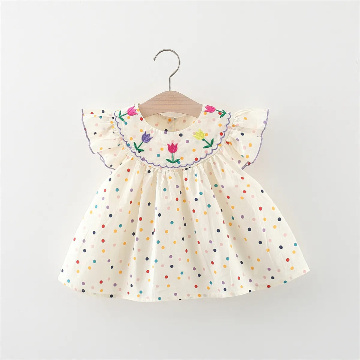 Dots Bubble Sleeve Dress - Little Love Baby Organics