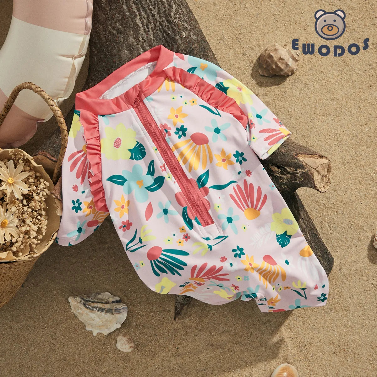 Floral Rash Guard Zip Up Suit - Little Love Baby Organics