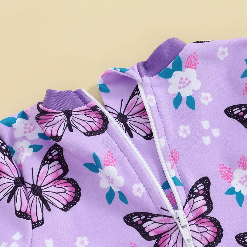 Butterfly Print Bow Swim - Little Love Baby Organics