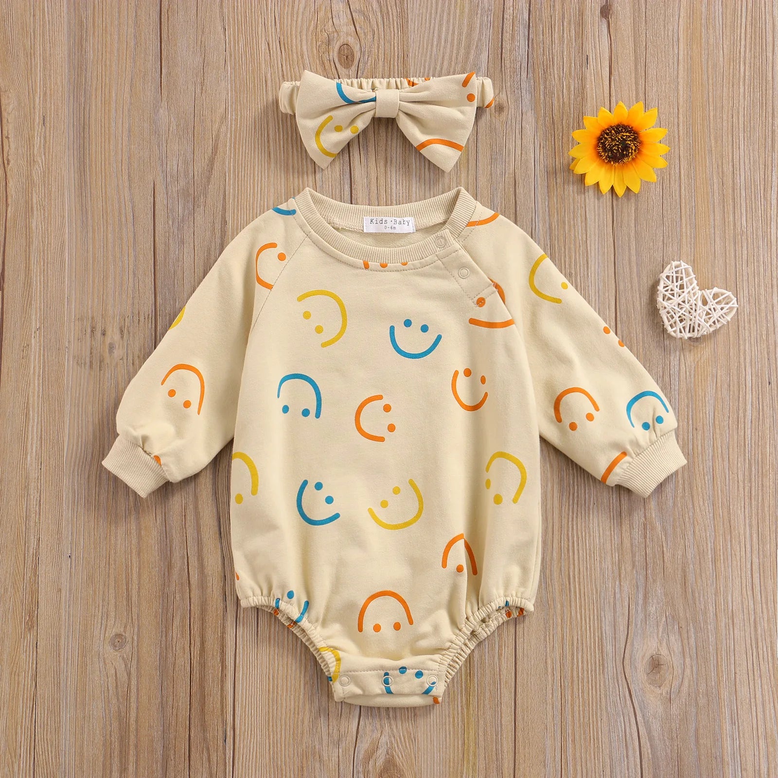 Rainbow Smile Romper - Little Love Baby Organics