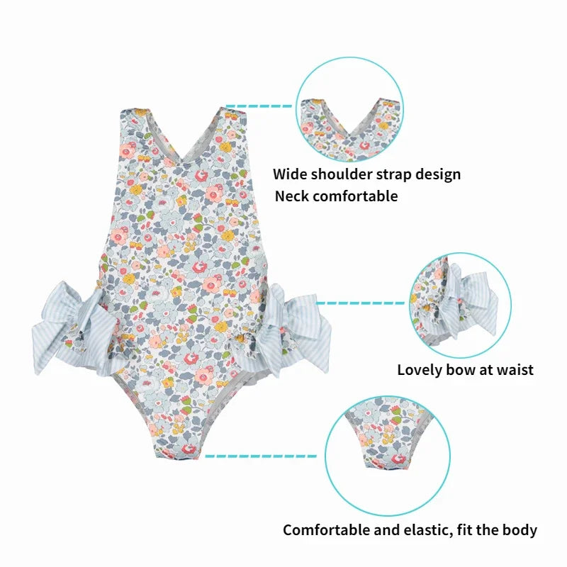 Floral Bow One Piece - Little Love Baby Organics