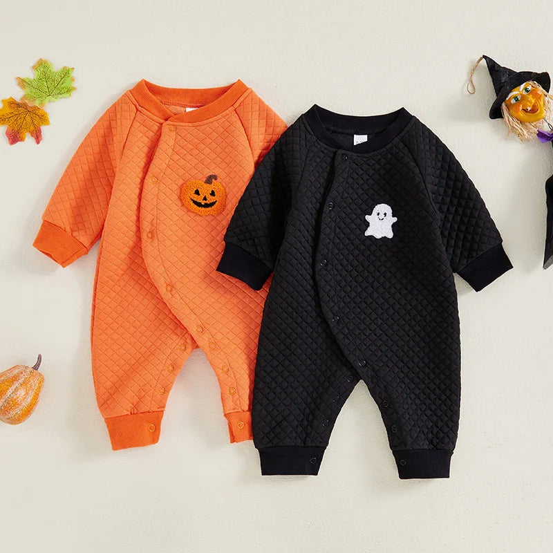 Halloween Baby Clothes Rompers 0-6M Cartoon ghost Infant Girls Pumpkin Jumpsuit Cotton Baby Holiday Outwear Clothing