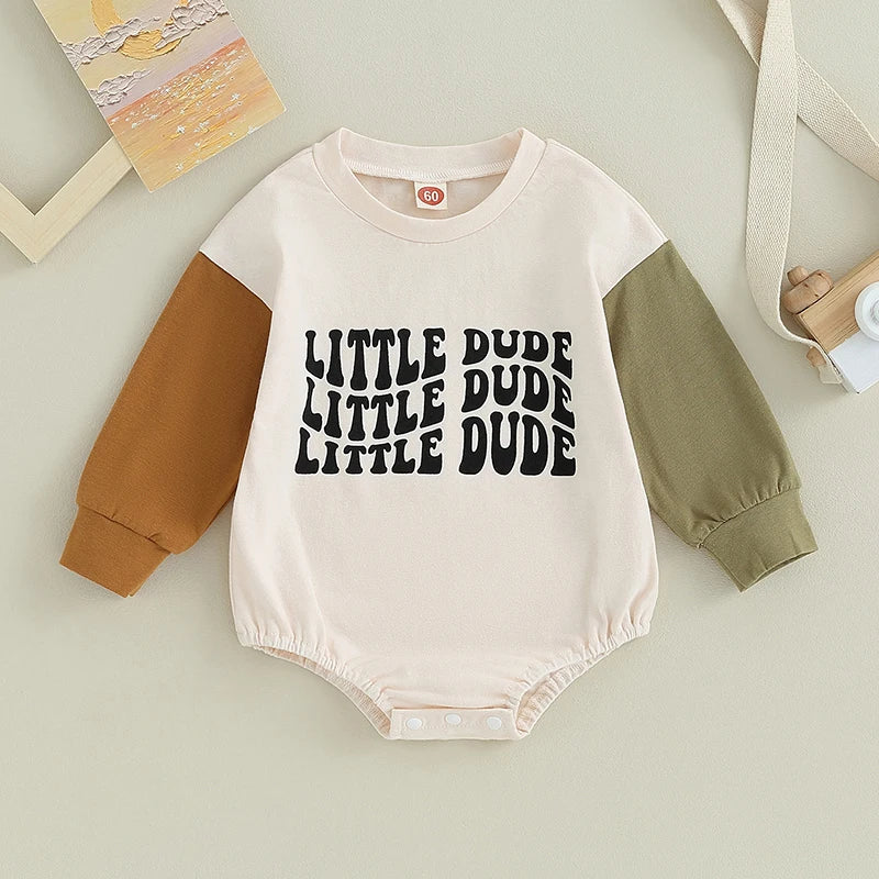 Little Dude Block Romper - Little Love Baby Organics