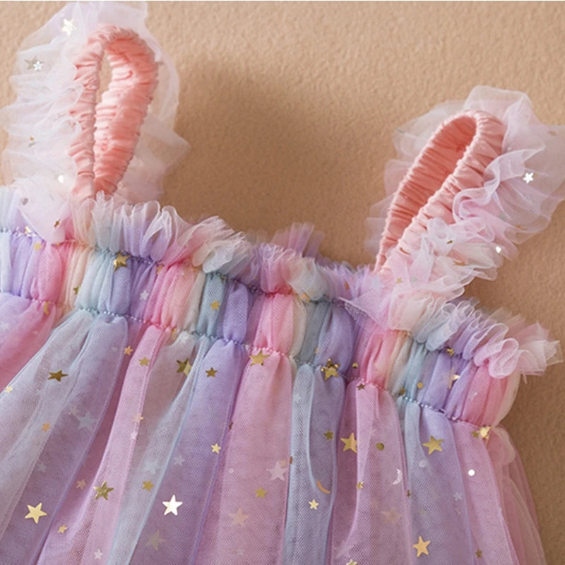 Rainbow Tulle Tutu Dress - Little Love Baby Organics