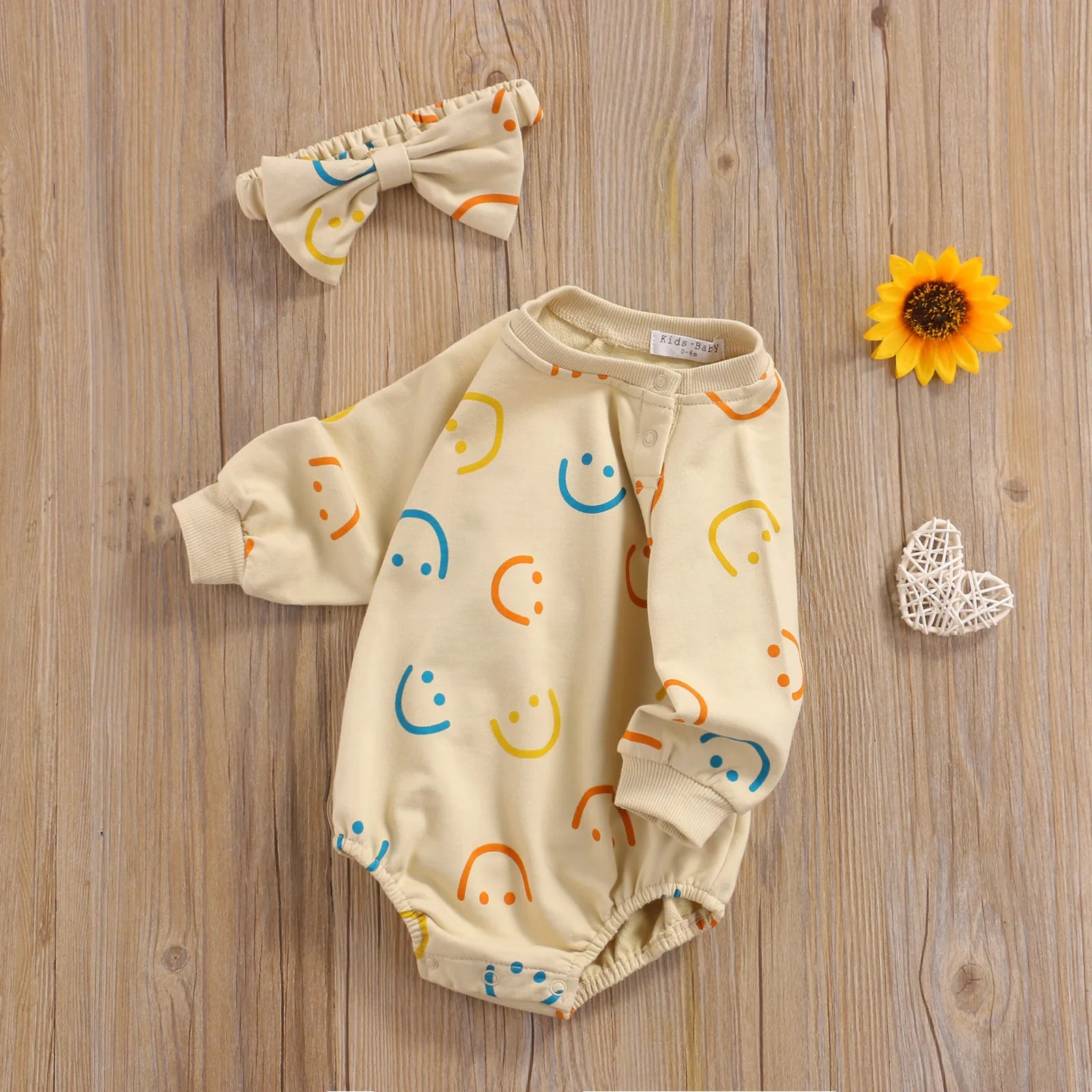 Rainbow Smile Romper - Little Love Baby Organics