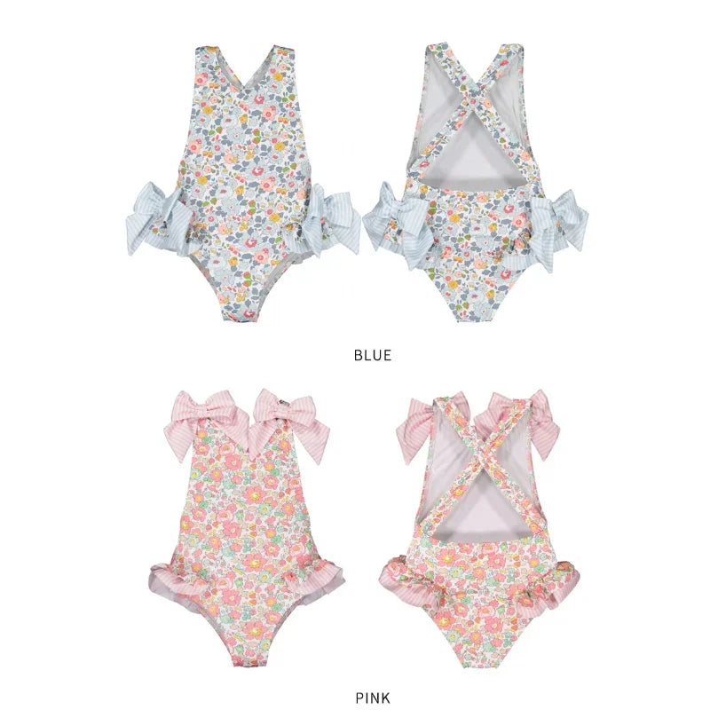 Floral Bow One Piece - Little Love Baby Organics