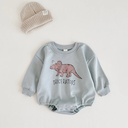 Dinosaur Sweatshirt Romper - Little Love Baby Organics