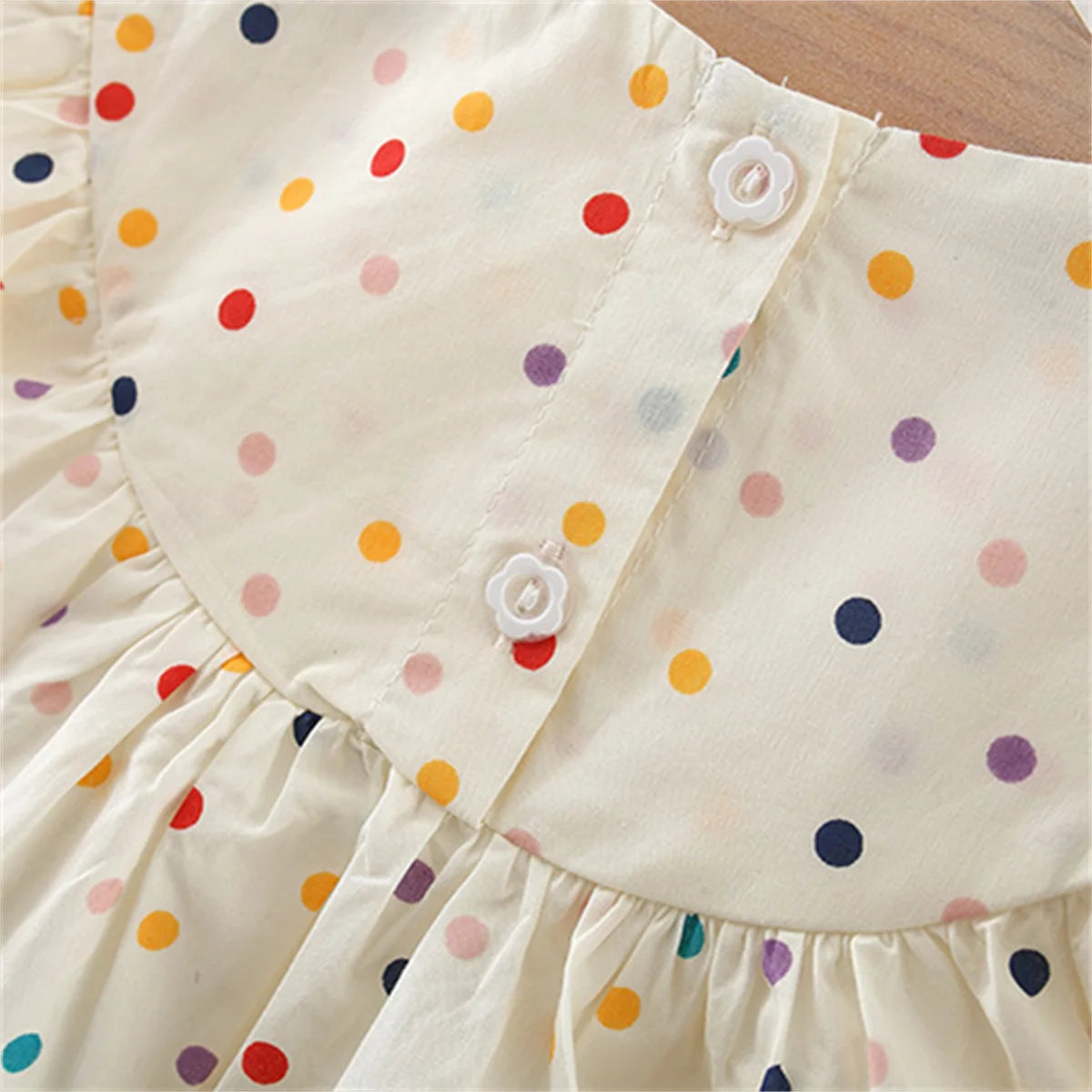 Dots Bubble Sleeve Dress - Little Love Baby Organics