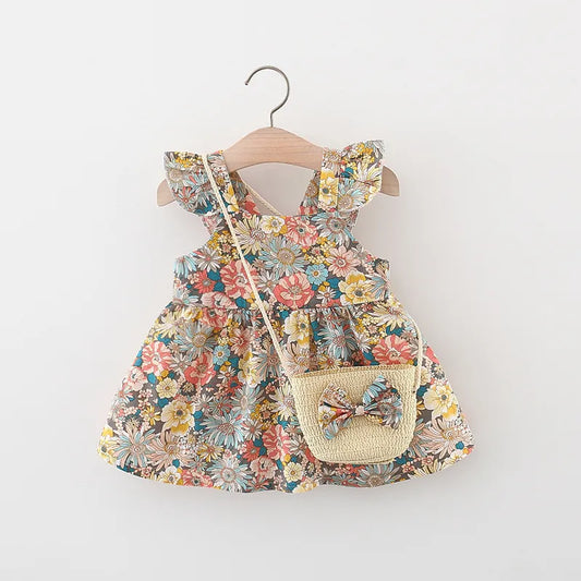 Olivia Dress• Vintage Garden Flower + Crossbody