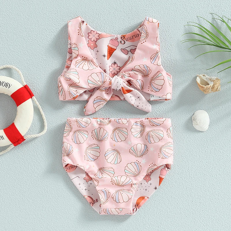 High Waist Bikini Bow Knot Set - Little Love Baby Organics