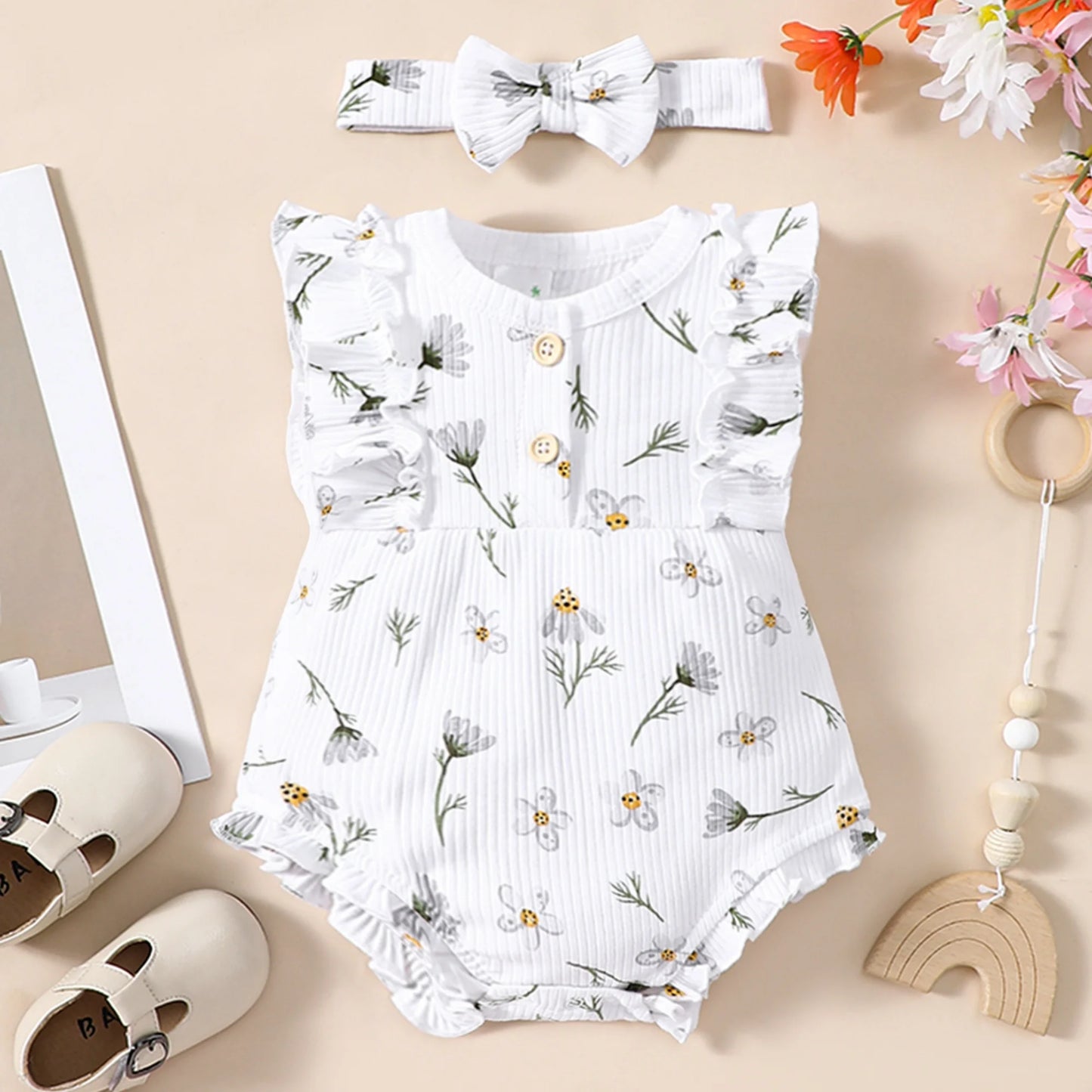 Cotton Flower Onesie