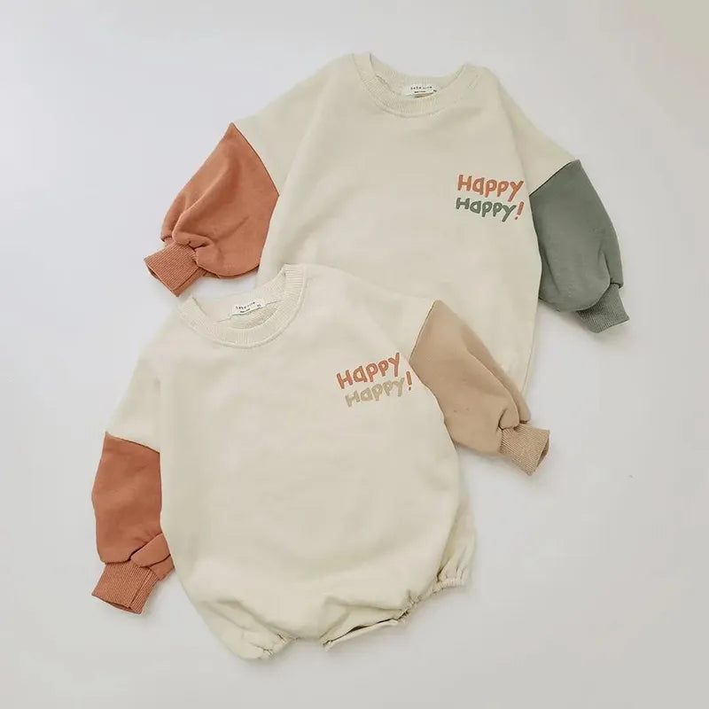 Autumn Baby Bodysuits Letter Print Boys Hoodie One Piece Infant Girls Clothes - Little Love Baby Organics