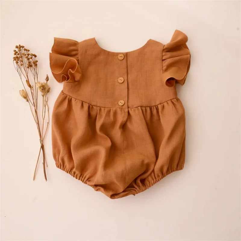 Amy Romper• Linen Cotton One Piece - Little Love Baby Organics