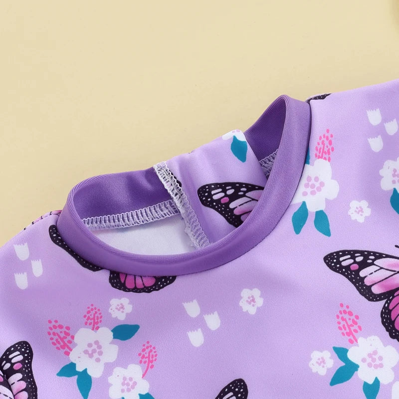 Butterfly Print Bow Swim - Little Love Baby Organics