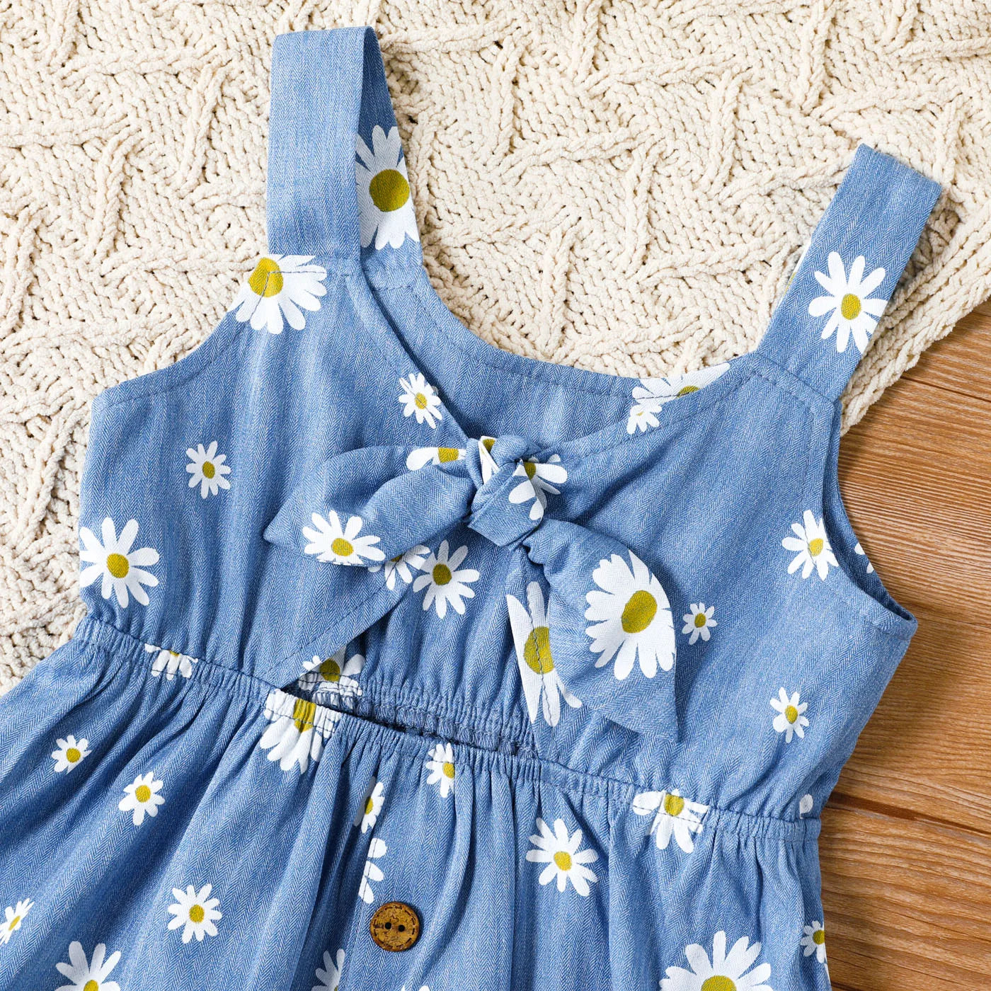 Daisy Denim Strap Dress - Little Love Baby Organics